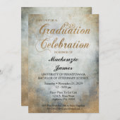 Elegant geverfde uitnodiging van de Copper Graduat (Voorkant / Achterkant)