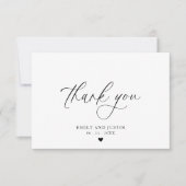 Elegant gevouwen kalligrafiescript Dank u Bedankkaart (Voorkant)