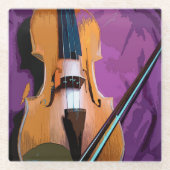 Elegant geweld tegen Paarse zijde, fijn glas Onder Glazen Onderzetter (Voorkant)