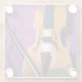 Elegant geweld tegen Paarse zijde, fijn glas Onder Glazen Onderzetter (Achterkant)