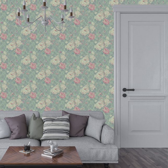 Elegant Geweven HaringBone Bloemenpatroon Behang (Creator heeft geüpload)