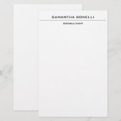 Elegant gewoon Aantrekkelijk Minimalistisch Briefpapier (Voorkant / Achterkant)