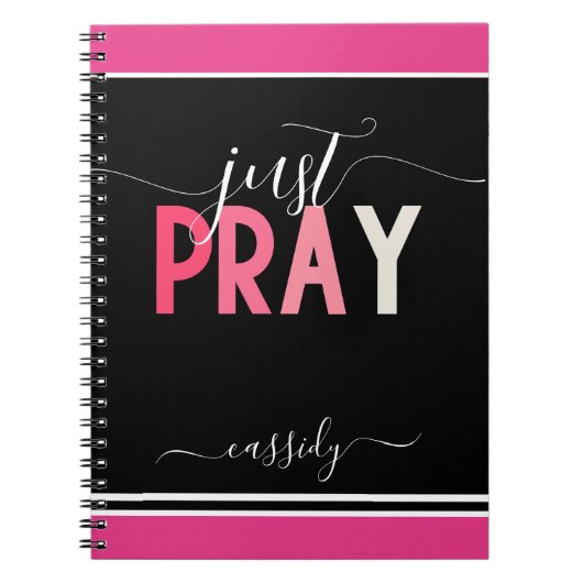 Elegant gewoon bidden naam notitieboek (Voorkant)