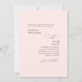 Elegant Gewoon Blush Geen Ouders Bruiloft Kaart (Voorkant)