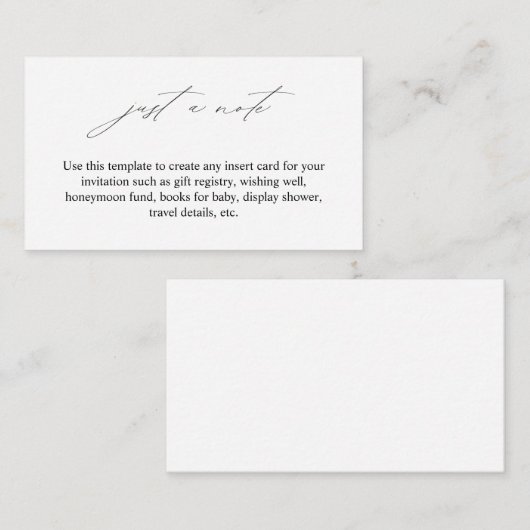 Elegant Gewoon een Nota Behuizing Kaart (Voorkant / Achterkant)