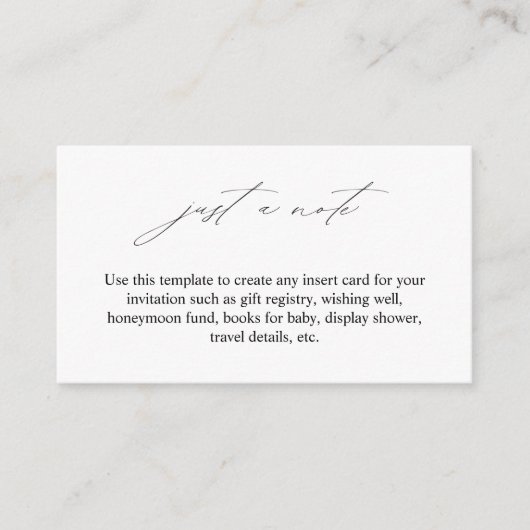 Elegant Gewoon een Nota Behuizing Kaart (Voorkant)