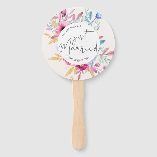 Elegant gewoon huwelijk | Handventilatoren Handwaaier (Achterkant)