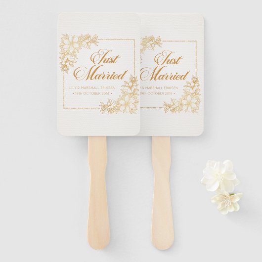 Elegant gewoon huwelijk | Handventilatoren Handwaaier (Voorkant en achterkant)