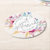 Elegant gewoon huwelijk | Onderzetter papier (Gebogen)