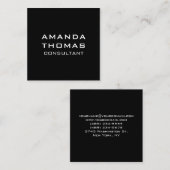Elegant gewoon modern, minimalistisch zwart Profes Vierkante Visitekaartje (Voorkant / Achterkant)