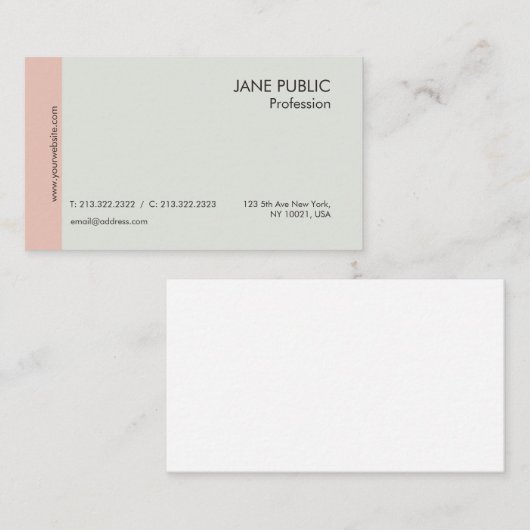 Elegant gewoon modern professioneel grafisch beige visitekaartje (Voorkant / Achterkant)