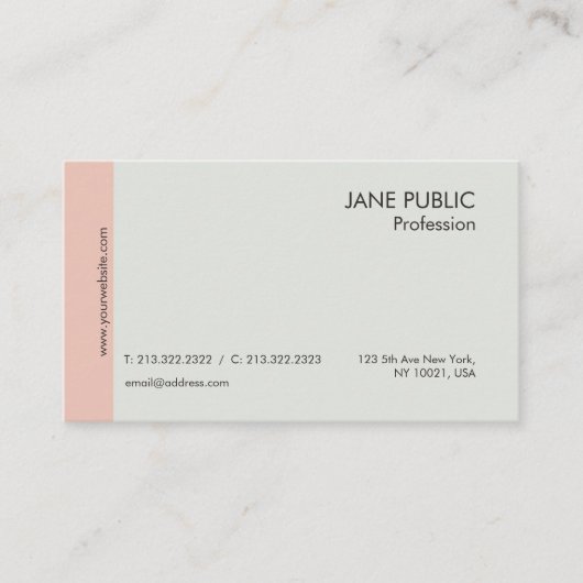 Elegant gewoon modern professioneel grafisch beige visitekaartje (Voorkant)