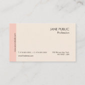 Elegant gewoon modern professioneel roze en beige visitekaartje (Achterkant)