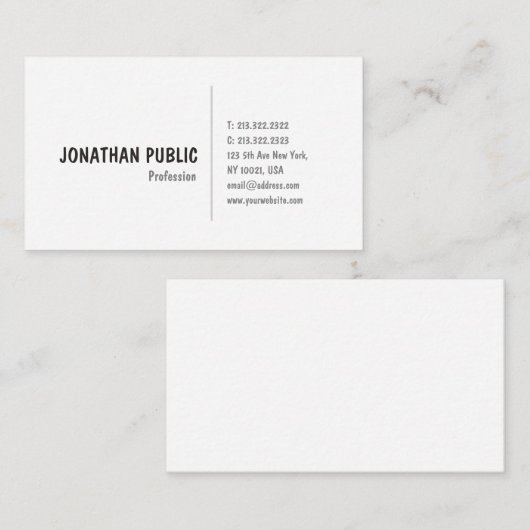 Elegant gewoon modern, stijlvol en eenvoudig beeld visitekaartje (Voorkant / Achterkant)