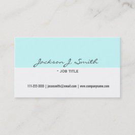 elegant, gewoon wit en blauw professioneel visitekaartje