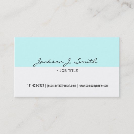 elegant, gewoon wit en blauw professioneel visitekaartje (Voorkant)