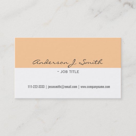 elegant, gewoon wit en geel professioneel visitekaartje (Voorkant)