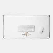 Elegant Gewoon Wit Goud Script Monogram Bureaumat (Keyboard & Muis)