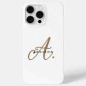 Elegant Gewoon Wit Goud Script Monogram Case-Mate iPhone Case (Achterkant)