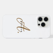 Elegant Gewoon Wit Goud Script Monogram iPhone Hoesje (Achterkant horizontaal)