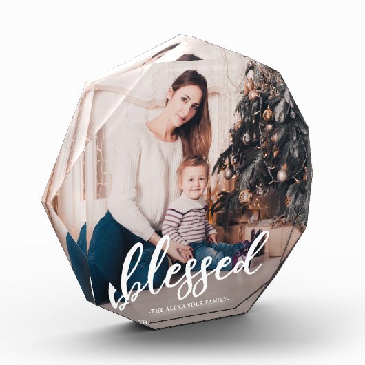 Elegant gezegend script met naam Foto (Links)