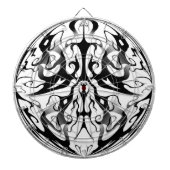 Elegant gezicht in vuur en vlammen Tribal Design Dartbord (Voorkant)