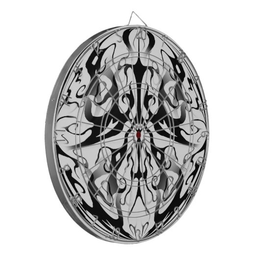 Elegant gezicht in vuur en vlammen Tribal Design Dartbord (Voorkant Links)