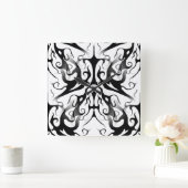 Elegant gezicht in vuur en vlammen Tribal Design Vierkante Klok (Huis)