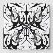 Elegant gezicht in vuur en vlammen Tribal Design Vierkante Klok (Voorkant)