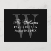 Elegant gezinsherenigingsmonogram Sla datum op Aankondigingskaart (Voorkant)