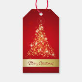 Elegant Ggloed Merry kerstboom Cadeaulabel (Voorkant)