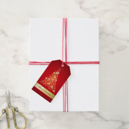 Elegant Ggloed Merry kerstboom Cadeaulabel