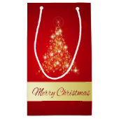 Elegant Ggloed Merry kerstboom Klein Cadeauzakje (Achterkant)