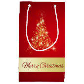 Elegant Ggloed Merry kerstboom Klein Cadeauzakje (Voorkant)