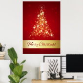 Elegant Ggloed Merry kerstboom Poster (Thuiskantoor)