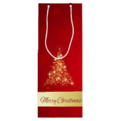 Elegant Ggloed Merry kerstboom Wijn Cadeautas (Achterkant)
