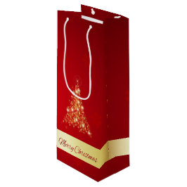 Elegant Ggloed Merry kerstboom Wijn Cadeautas