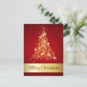 Elegant Ggloed Merry Kerstmis Holiday Postc Feestdagenkaart (Staand voorkant)