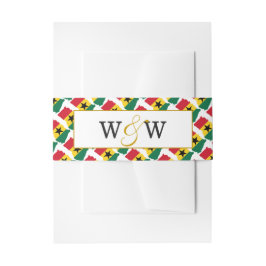 Elegant GHANA Monogram Wedding Celebration Uitnodigingen Wikkel