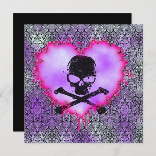 Elegant Gif Sweet 16 Goth Verjaardagsaankondiging Kaart (Voorkant / Achterkant)