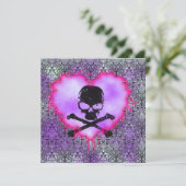 Elegant Gif Sweet 16 Goth Verjaardagsaankondiging Kaart (Staand voorkant)