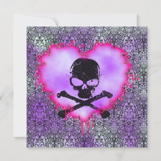 Elegant Gif Sweet 16 Goth Verjaardagsaankondiging Kaart (Voorkant)