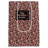 Elegant Gift Bag Rose Gold Glitter Modern Accent Medium Cadeauzakje (Achterkant)