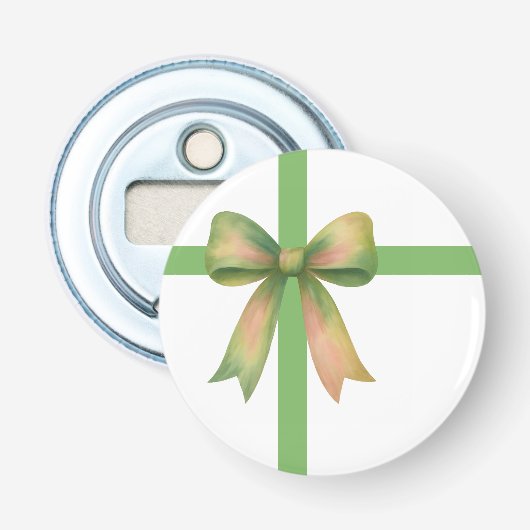 Elegant Gift Bow – Modern Christmas Design Button Flesopener (Voorkant)