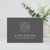 Elegant Gift Certificate Business Logo Off-white (Staand voorkant)