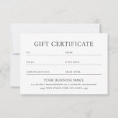 Elegant Gift Certificate Business Logo Photo Card (Achterkant)