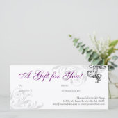 Elegant Gift Certificate Retail Floral Paars W (Staand voorkant)