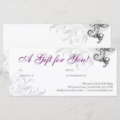 Elegant Gift Certificate Retail Floral Paars W (Voorkant / Achterkant)