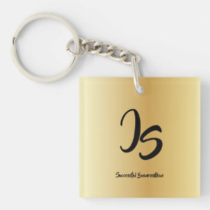 Elegant Gift met een persoonlijk goudmonogram Sleutelhanger