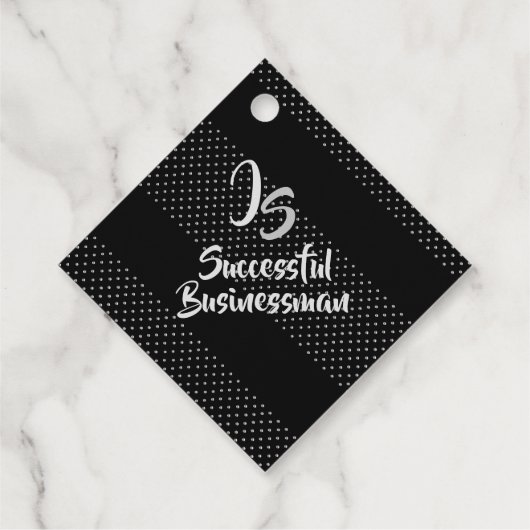 Elegant Gift met persoonlijke Silver Monogram Bedankjes Labels (Achterkant)